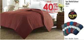 Oxford Mills 1pc solid colour quilt offer