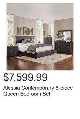 Costco Alessia contemporary 6-piece queen bedroom set offer