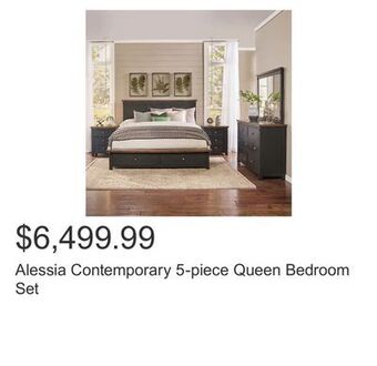 Costco Alessia contemporary 5-piece queen bedroom set offer