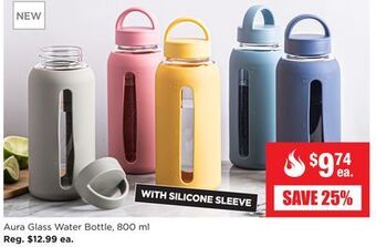 Kitchen Stuff Plus Aura glass water bottle, 800 ml offer