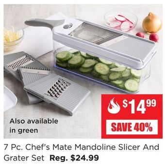Kitchen Stuff Plus 7 pc. chef's mate mandoline slicer and grater set offer