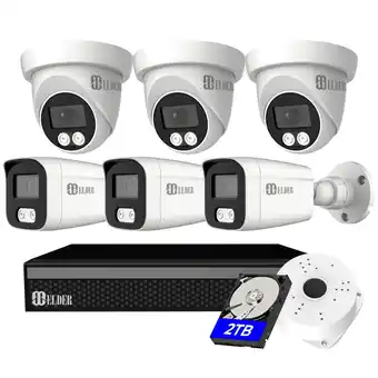 Best Buy 【2023 new】elder 4k security camera system spotlight, 6-camera 8ch dvr surveillance kit outdoor diy wired 2tb audio color nigh offer