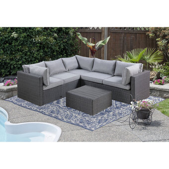 Best Buy Veranda 3-piece patio sectional - grey brown wicker/beige cushions offer