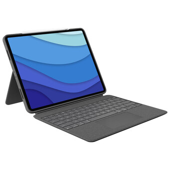 Best Buy Logitech combo touch keyboard case with trackpad for ipad pro 12.9 (6th/5th gen) - oxford grey - english offer