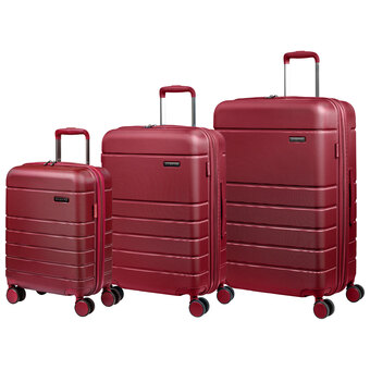 Best Buy Champs journey 3-piece hard side expandable luggage set - red offer