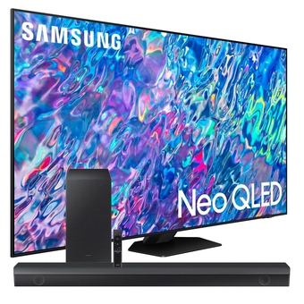 Best Buy [bundle open box 10/10] samsung 65 4k uhd neo qled tizen smart tv (qn65qn85bafxzc) + samsung hw-b650 430-watt 3.1 soundbar wi offer