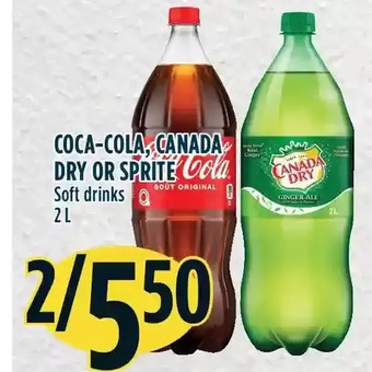 Marché Adonis Coca-cola, canada dry or sprite soft drinks offer