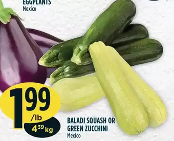 Marché Adonis Baladi squash or green zucchini offer