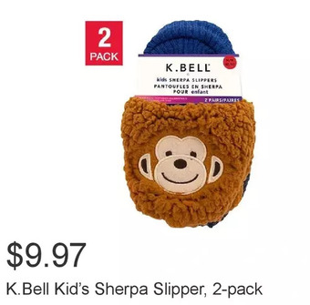 Costco K.bell kid’s sherpa slipper, 2-pack offer