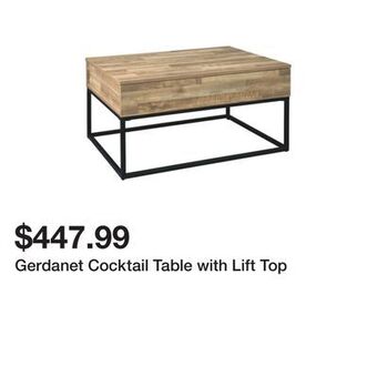 Gerdanet cocktail table with lift top