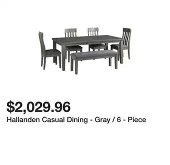 Ashley Furniture Hallanden casual dining - gray / 6 - piece offer
