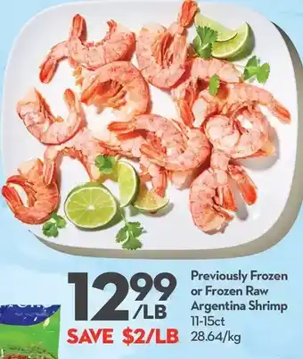 Longo's Previously frozen or frozen raw argentina shrimp offer