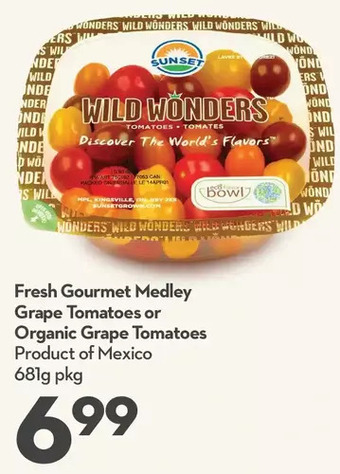 Longo's Fresh gourmet medley grape tomatoes or organic grape tomatoes offer