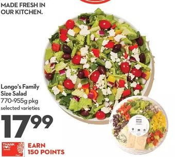 Longo's Longo's family size salad offer