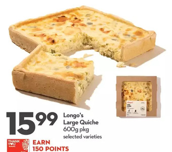 Longo's Longo's large quiche offer