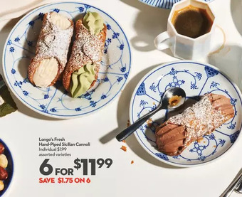 Longo's Longo's fresh hand-piped sicilian cannoli offer