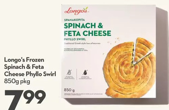 Longo's Longo's frozen spinach & feta cheese phyllo swirl offer