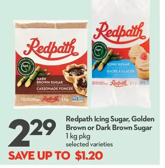Longo's Redpath icing sugar, golden brown or dark brown sugar offer
