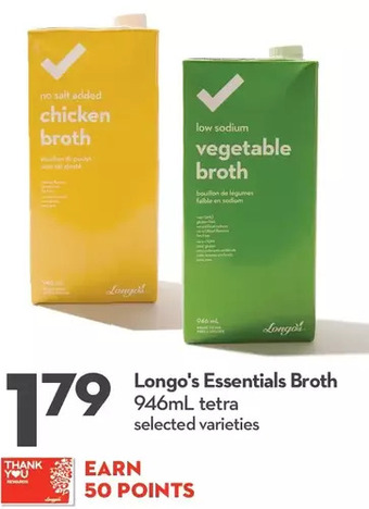 Longo's Longo's essentials broth offer