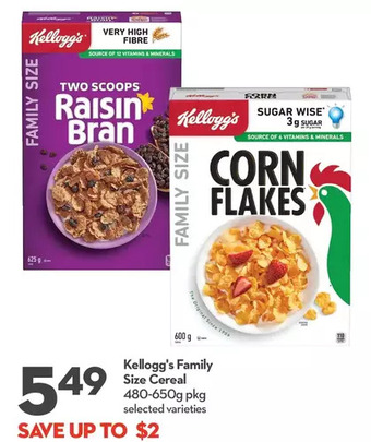 Longo's Kellogg's family size cereal offer
