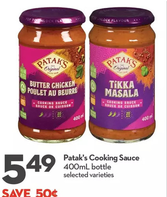 Longo's Patak's cooking sauce offer