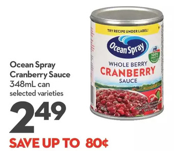 Longo's Ocean spray cranberry sauce offer