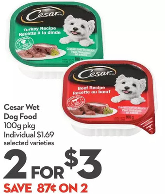 Longo's Cesar wet dog food offer