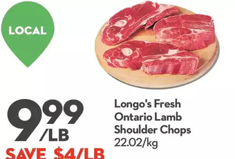 Longo's Longo's fresh ontario lamb shoulder chops offer