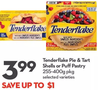 Longo's Tenderflake pie & tart shells or puff pastry offer