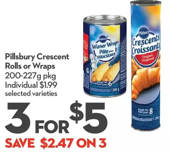Longo's Pillsbury crescent rolls or wraps offer