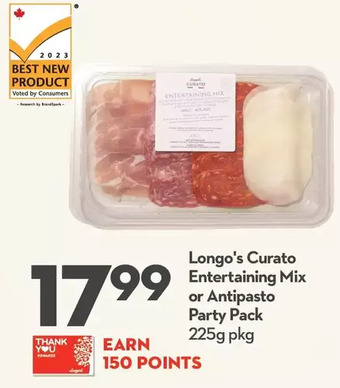Longo's Longo's curato entertaining mix or antipasto party pack offer