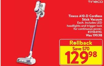 Walmart Tineco a10-d cordless stick vacuum offer