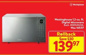 Walmart Westinghouse 1.2-cu. ft. digital microwave offer