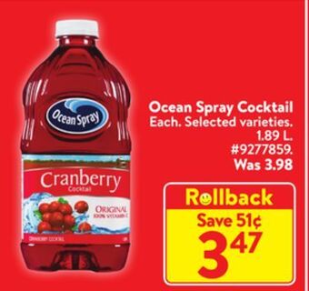 Walmart Ocean spray cocktail offer