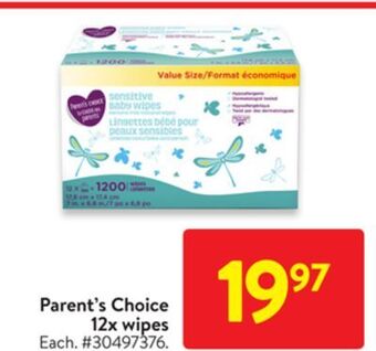 Walmart Parent's choice 12x wipes offer