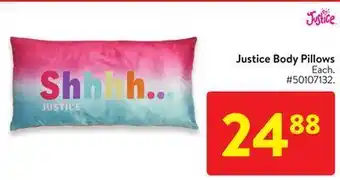 Walmart Justice body pillows offer