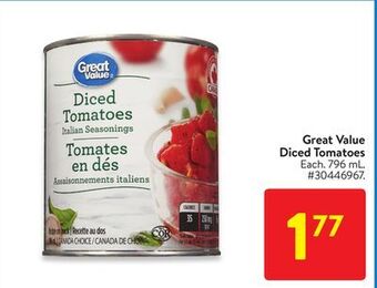Walmart Great value diced tomatoes offer