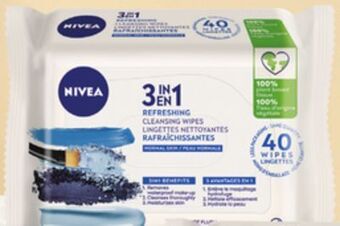 Walmart Nivea 3-in-1 biodegradable skin cleansing wipes offer