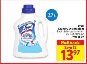 Walmart Lysol laundry disinfectant offer