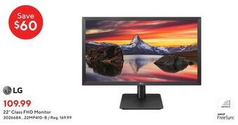Staples Lg 22 class fhd monitor offer
