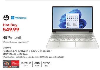 Staples Hp laptop offer