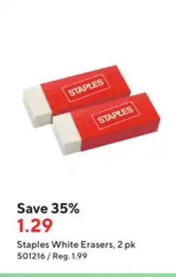 Staples Staples white erasers, 2 pk offer