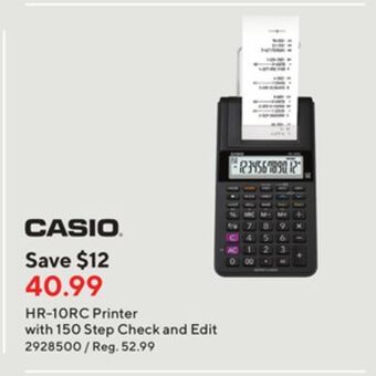 Staples Casio hr-10rc printer with 150 step check and edit offer
