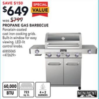 Lowe's Monument propane gas barbecue offer