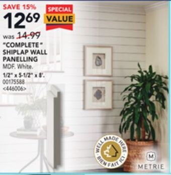 Lowe's Metrie complete shiplap wall panelling 1/2 x 5-1/2 x 8' offer