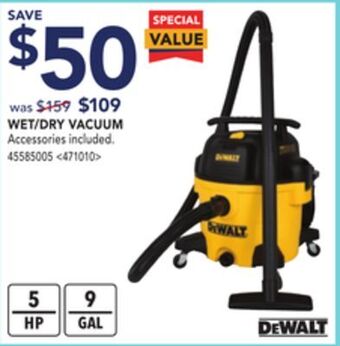 Lowe's Dewalt wet/dry vacuum offer