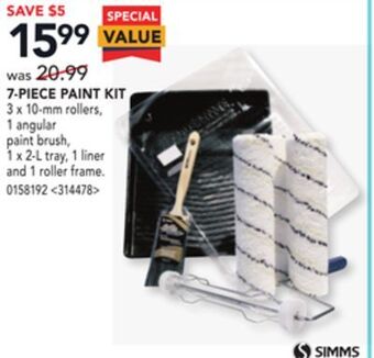 Lowe's Simms 7-piece paint kit offer