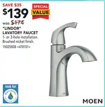 Lowe's Moen lindor lavatory faucet offer