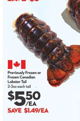 Longo's Previously frozen or frozen canadian lobster tail offer