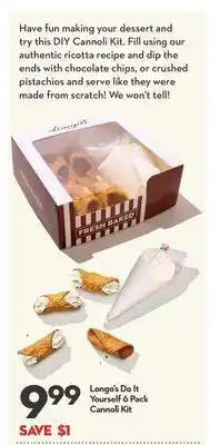 Longo's Longo's do it 6 pack cannoli kit offer